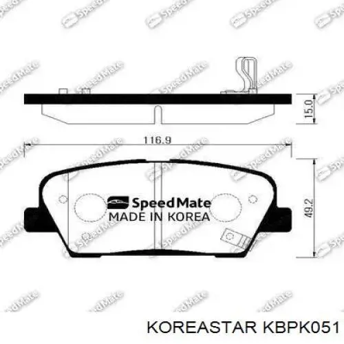 KBPK051 Koreastar Колодки гальмівні задні, дискові