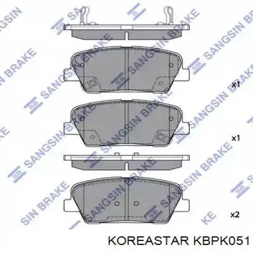 Задні гальмівні колодки Koreastar KBPK051 ціна, від 19.40 USD