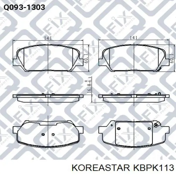 Тормозні колодки Koreastar KBPK113