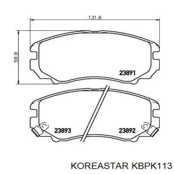 KBPK113 Koreastar Передні гальмівні колодки