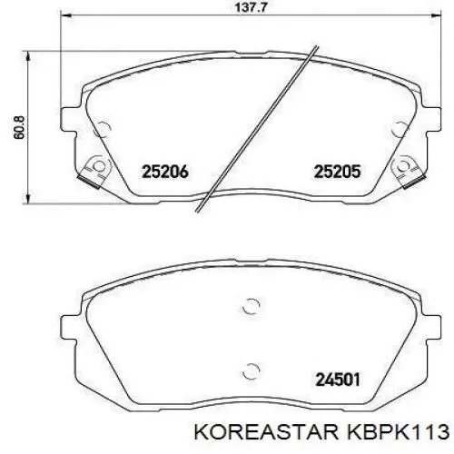 Гальмівні колодки Koreastar KBPK113 ціна, від 18.18 USD
