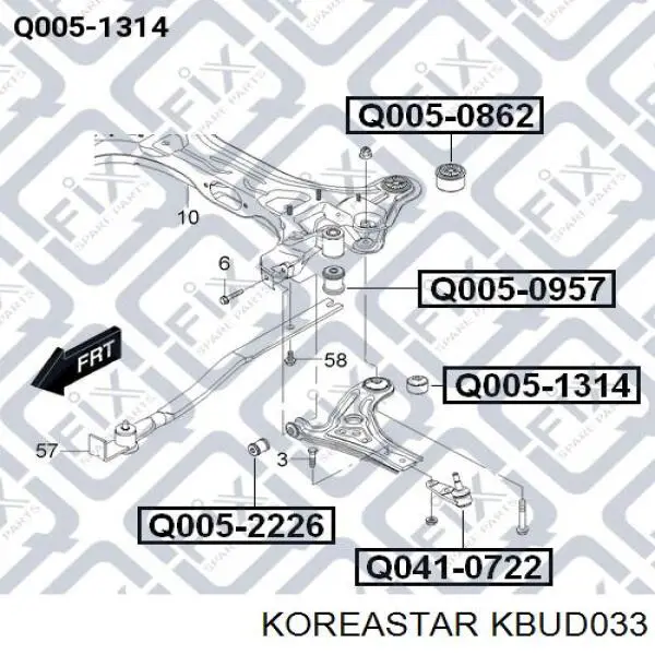 С/блок нижнього важеля Koreastar KBUD033