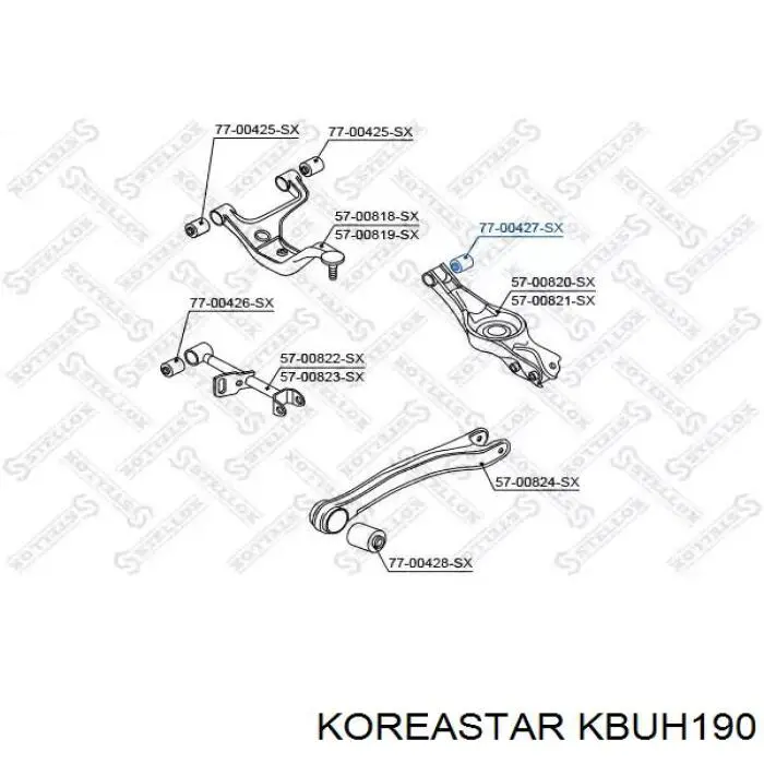 Купити KBUH190 Koreastar Сайлентблок цапфи задньої