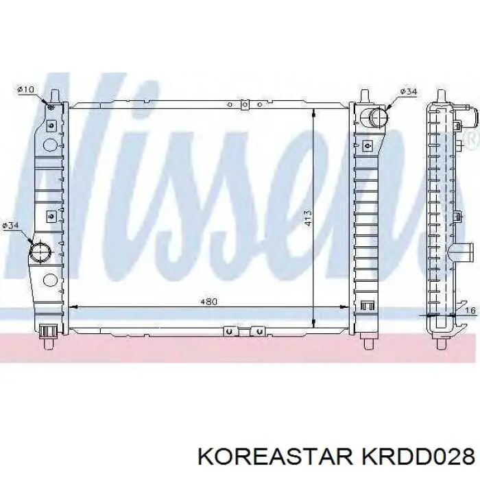 KRDD028 Koreastar радіатор охолодження двигуна