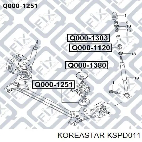 KSPD011 Koreastar проставка (гумове кільце пружини задньої, нижня)