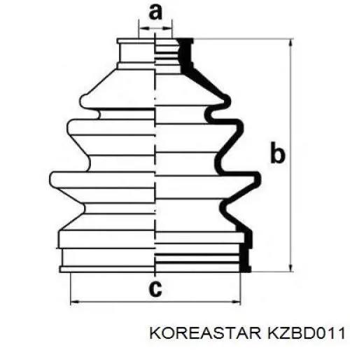 Пильник ШРУСа внутрішній, передній піввісі KZBD011 Koreastar