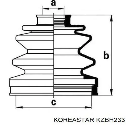 KZBH233 Koreastar пильник шруса зовнішній, передній піввісі