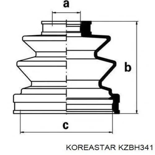 KZBH341 Koreastar Пильник ШРУСа зовнішній, передній піввісі
