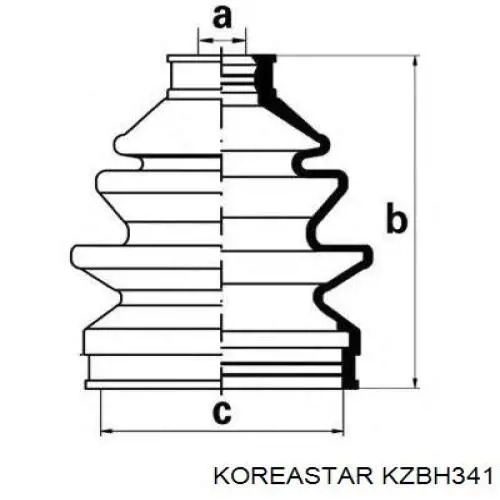 Пильник ШРУСа зовнішній, передній піввісі KZBH341 Koreastar