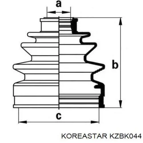 Пильник шарніра кутових швидкостей зовнішній лівий KZBK044 KOREASTAR