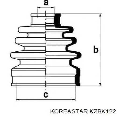 Пильник ШРУСа зовнішній, передній піввісі KK37022550 Hyundai/Kia