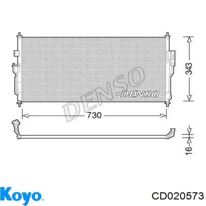 Радіатор кондиціонера CD020573 Koyo