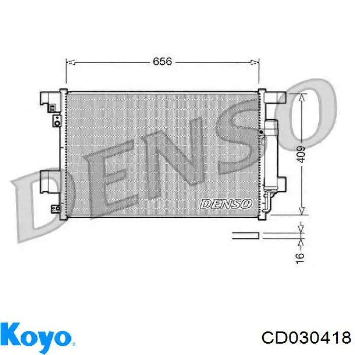 Радіатор кондиціонера CD030418 Koyo