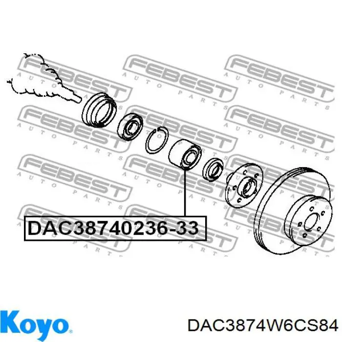 DAC3874W6CS84 Koyo підшипник маточини передньої