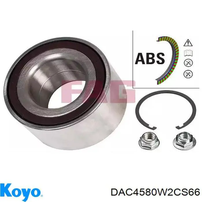 Підшипник задньої ступиці DAC4580W2CS66 Koyo