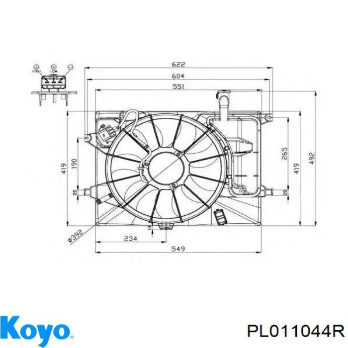 Радіатор охолодження Koyo PL011044R