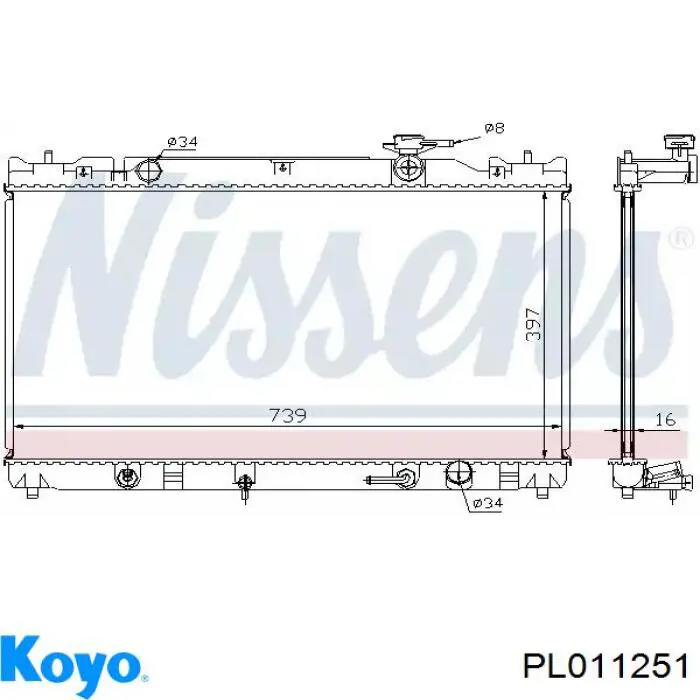 PL011251 Koyo радіатор охолодження двигуна