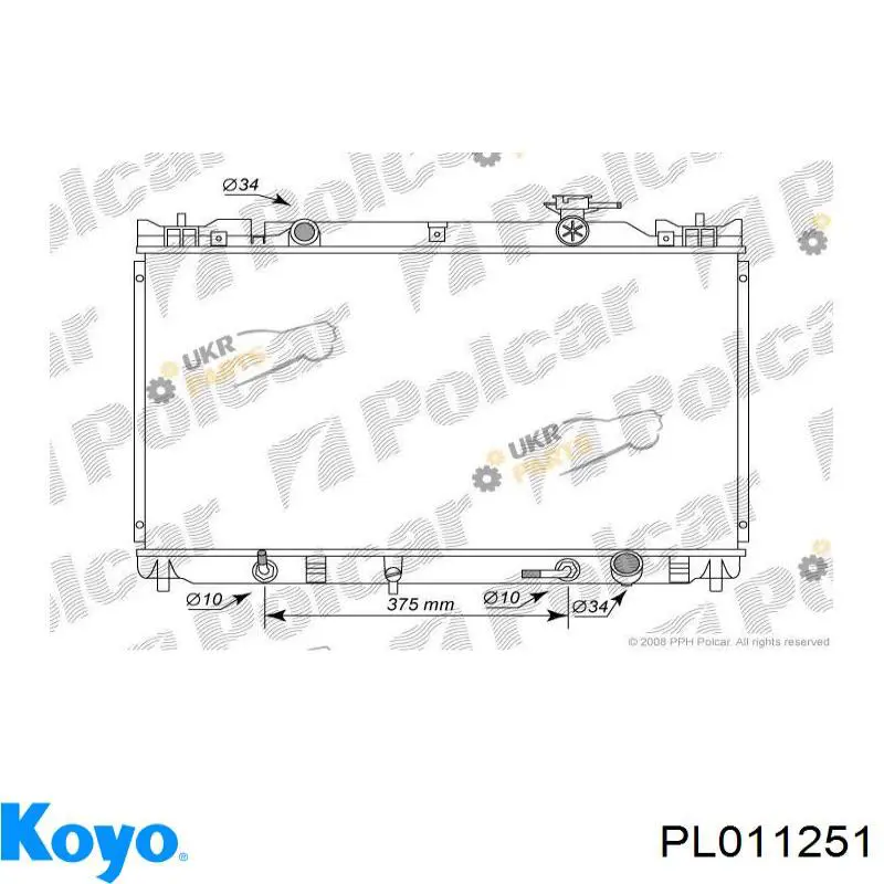 164000H080 Toyota Радіатор охолодження двигуна
