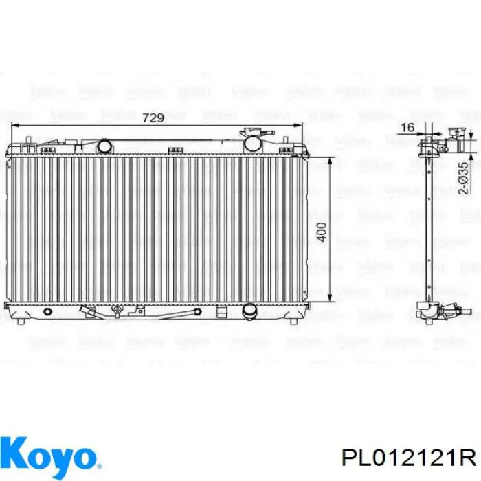 Радіатор охолодження двигуна PL012121R Koyo