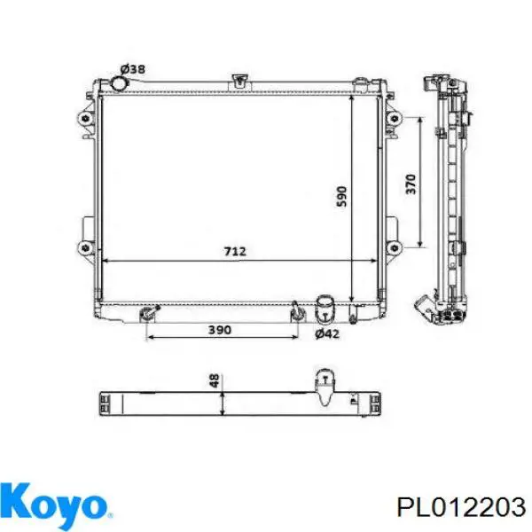 Радіатор основний Koyo PL012203 ціна, від 183.44 USD