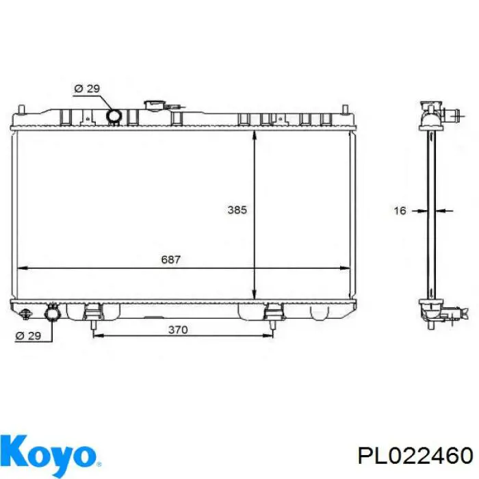 PL022460 Koyo радіатор охолодження двигуна