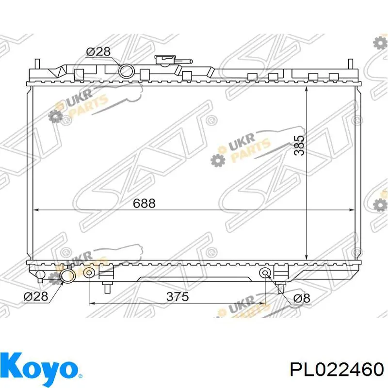Радіатор основний Koyo PL022460 ціна, від 104.40 USD