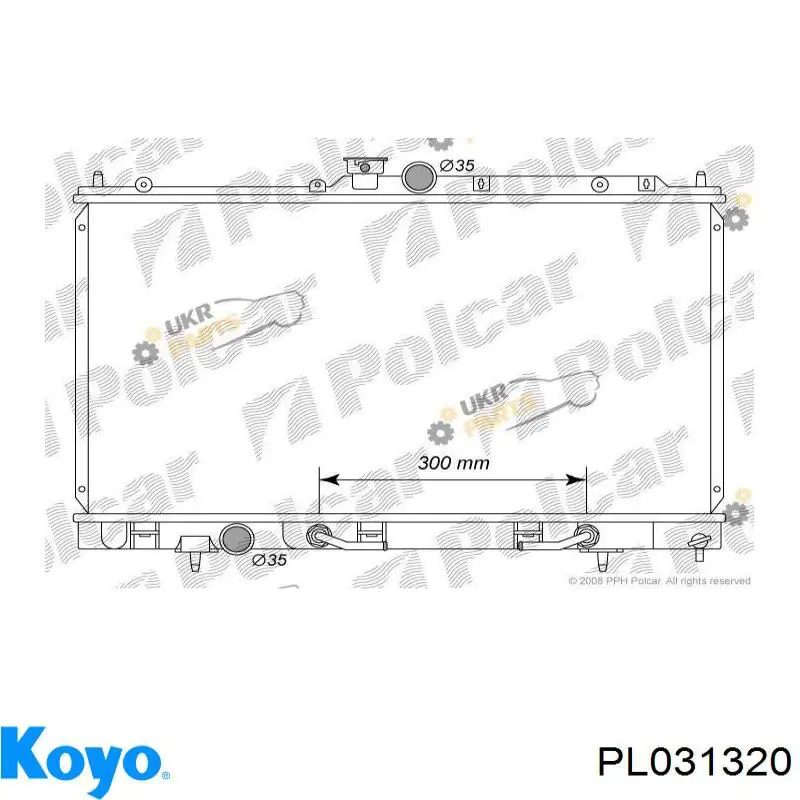 Радіатор основний Koyo PL031320 ціна, від 72.70 USD
