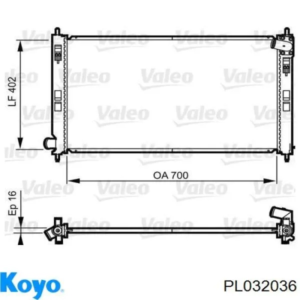 Радіатор PL032036 Koyo