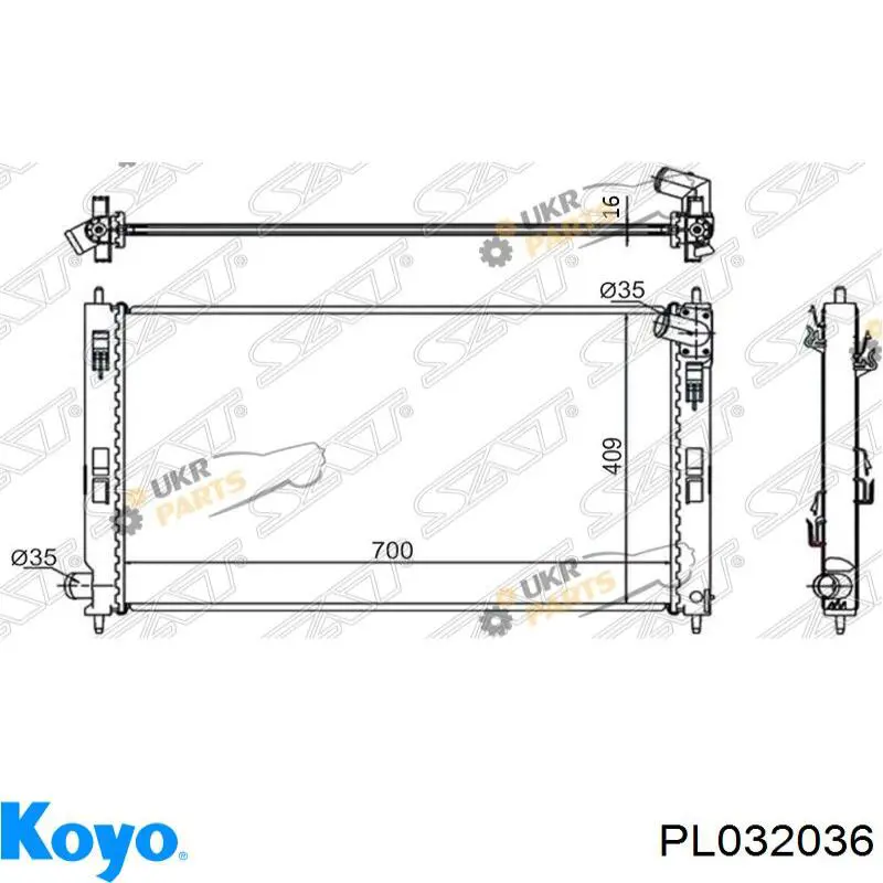 PL032036 Koyo Радіатор охолодження двигуна