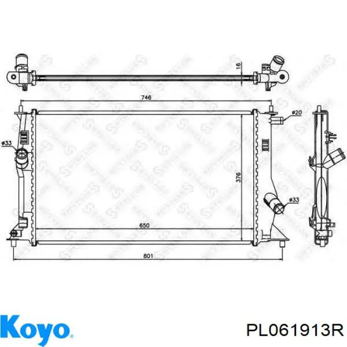 7700037 Kamoka Радіатор охолодження двигуна