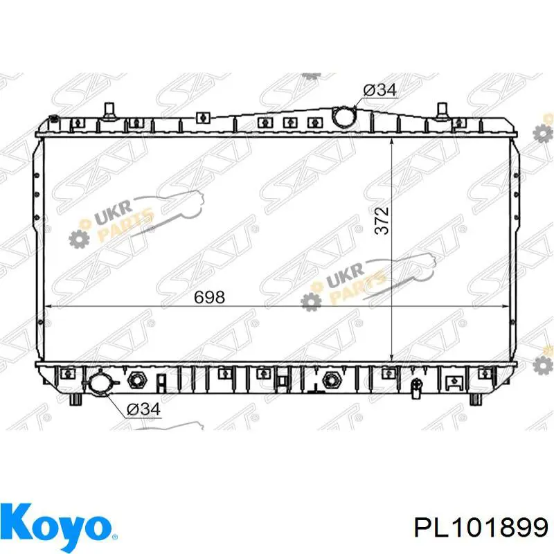 PL101899 Koyo радіатор охолодження двигуна