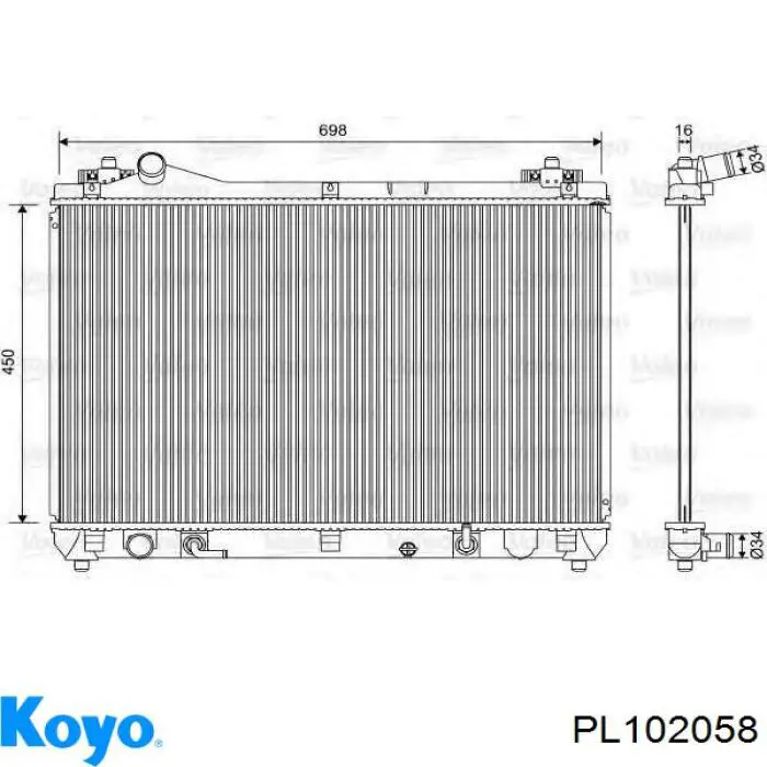 PL102058 Koyo радіатор охолодження двигуна