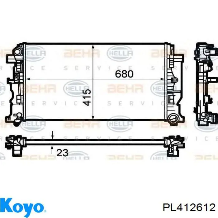 PL412612 Koyo радіатор охолодження двигуна