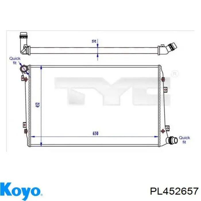 Купити PL452657 Koyo Радіатор двигуна