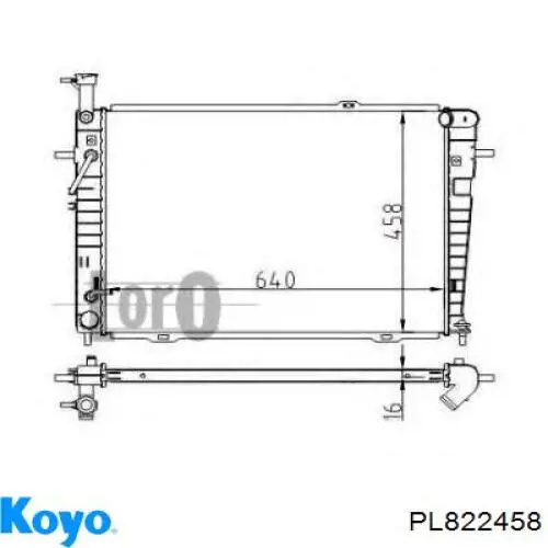 Купити PL822458 Koyo Радіатор двигуна