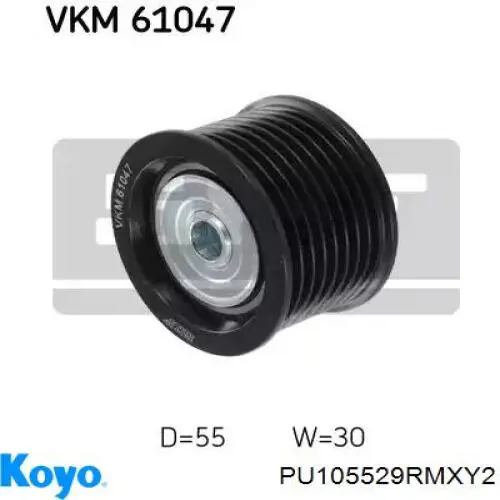 Ролик приводного ременя, паразитний Koyo PU105529RMXY7 ціна, від 31.24 USD
