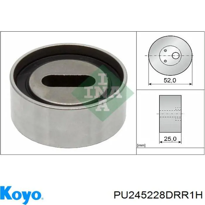 Ролик натягувача ременя ГРМ PU245228DRR1H Koyo