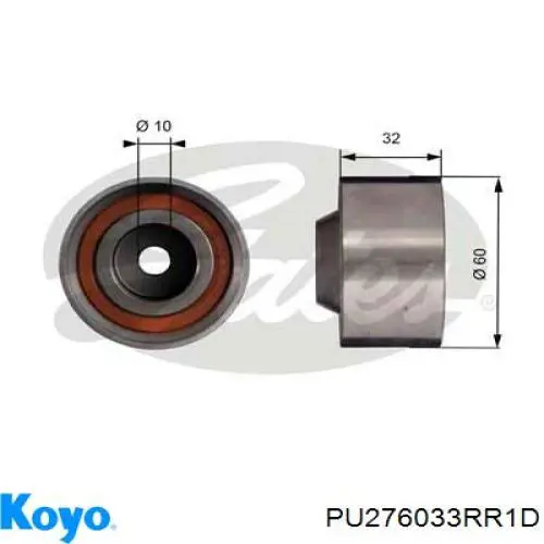 Ролик ременя ГРМ, паразитний Koyo PU276033RR1D ціна, від 11.01 USD