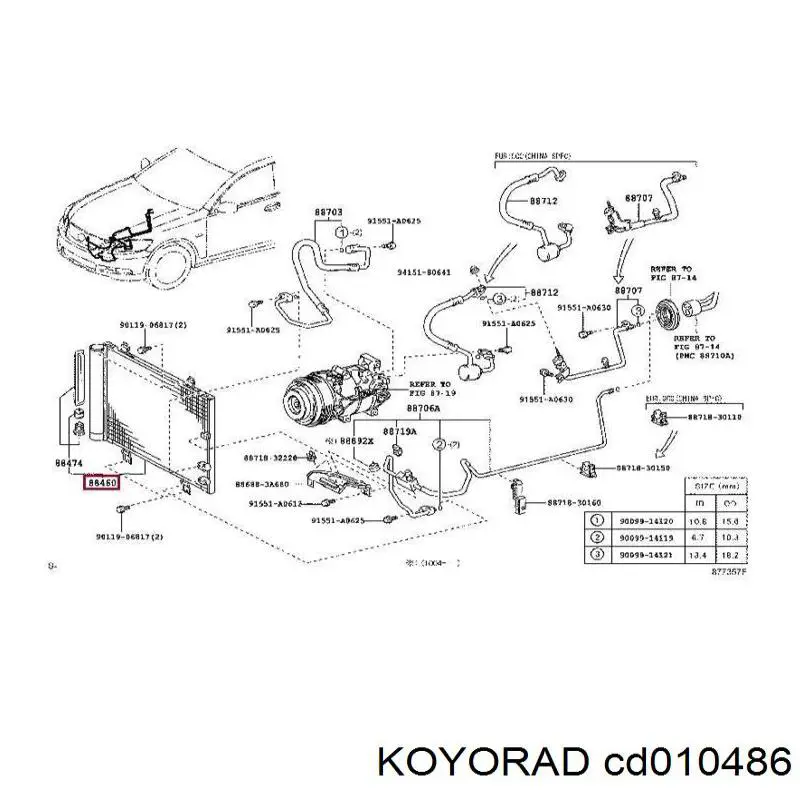 Радіатор кондиціонера 8846030881 Toyota