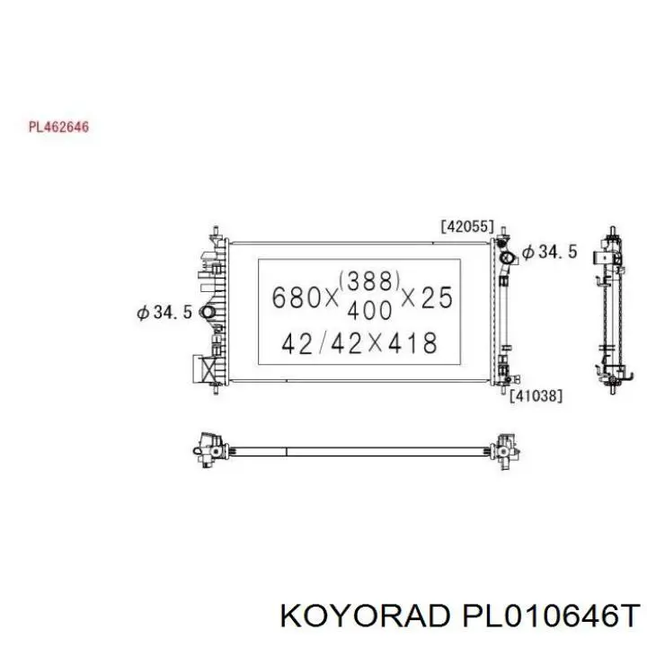 PL010646T Koyorad Радіатор охолодження двигуна