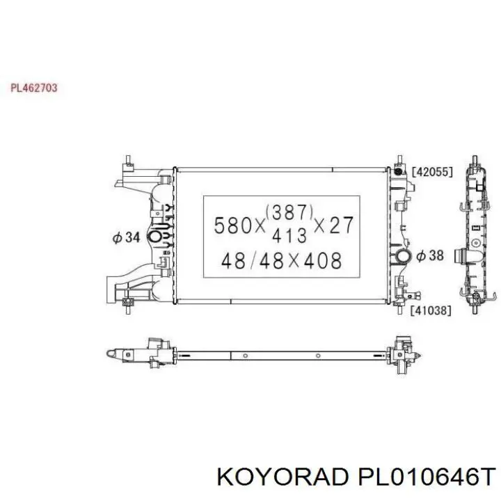 Радіатор основний Koyorad PL010646T ціна, від 88.41 USD