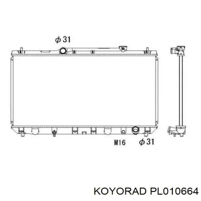 Радіатор охолодження двигуна PL010664 Koyorad