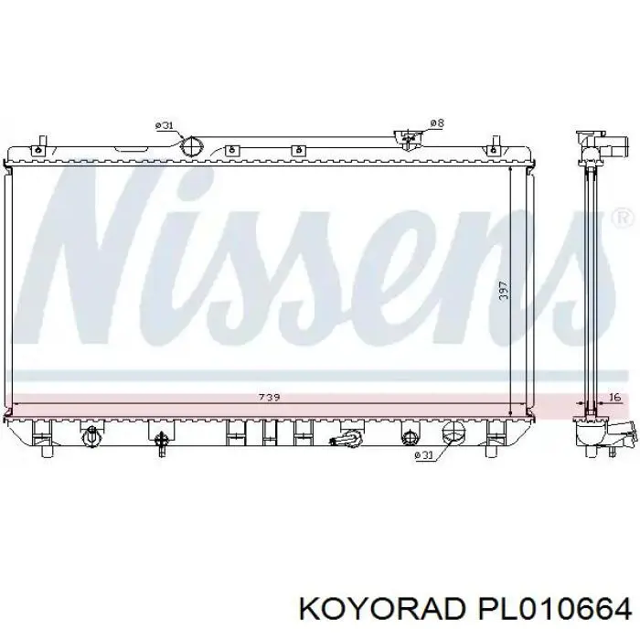PL010664 Koyorad Радіатор охолодження двигуна