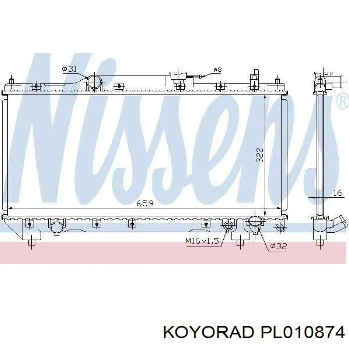 PL010874 Koyorad Радіатор охолодження двигуна