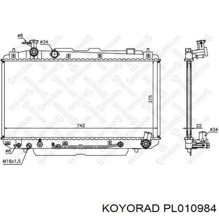 Радіатор основний Koyorad PL010984 ціна, від 127.47 USD