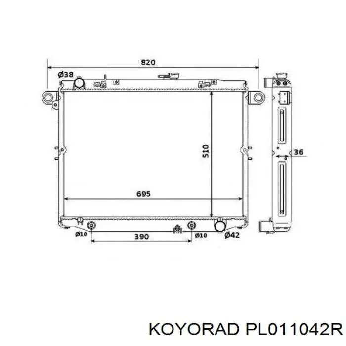 PL011042R Koyorad Радіатор охолодження двигуна