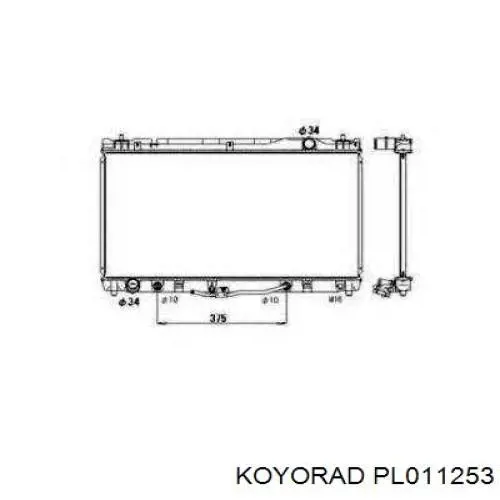 Радіатор охолодження двигуна PL011253 Koyorad