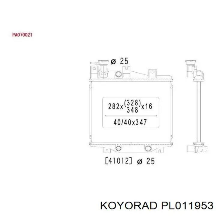 Радіатор основний Koyorad PL011953 ціна, від 66.23 USD