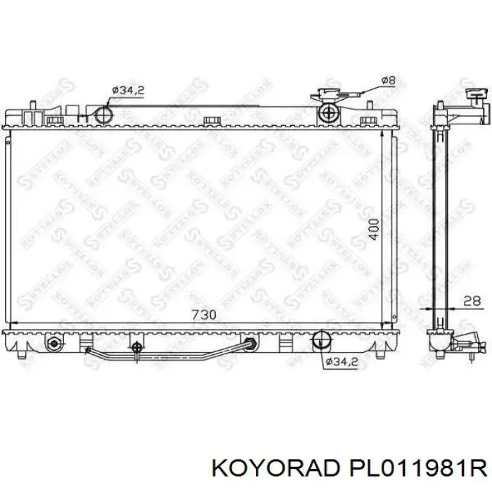 Радіатор основний Koyorad PL011981R ціна, від 113.36 USD