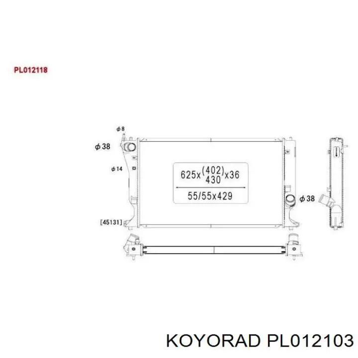 PL012103 Koyorad Радіатор охолодження двигуна